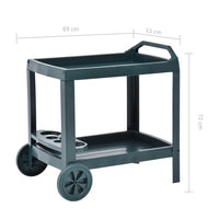 Carrello per Bevande Verde 69x53x72 cm in Plastica 48812