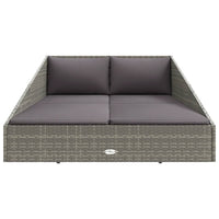 Lettino da Giardino Grigio 200x139 cm in Polyrattan cod mxl 73459
