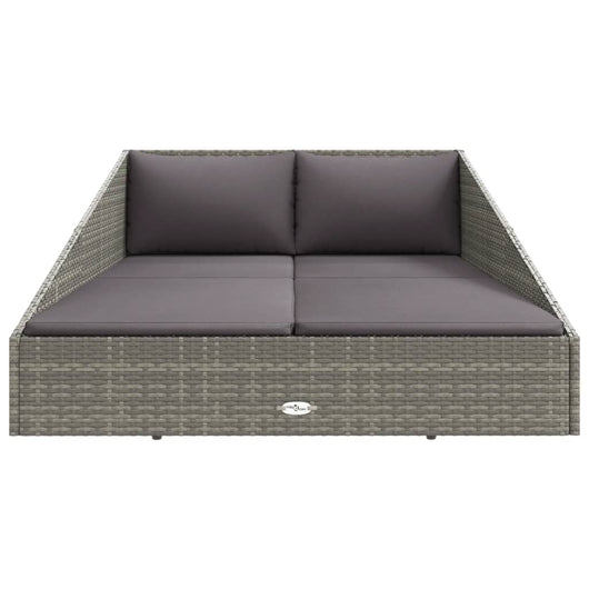 Lettino da Giardino Grigio 200x139 cm in Polyrattan cod mxl 73459