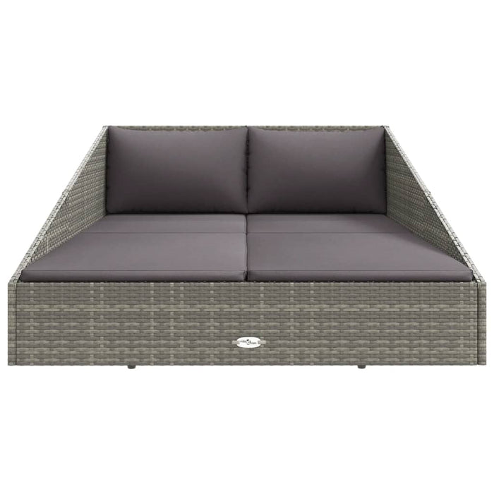 Lettino da Giardino Grigio 200x139 cm in Polyrattan cod mxl 73459