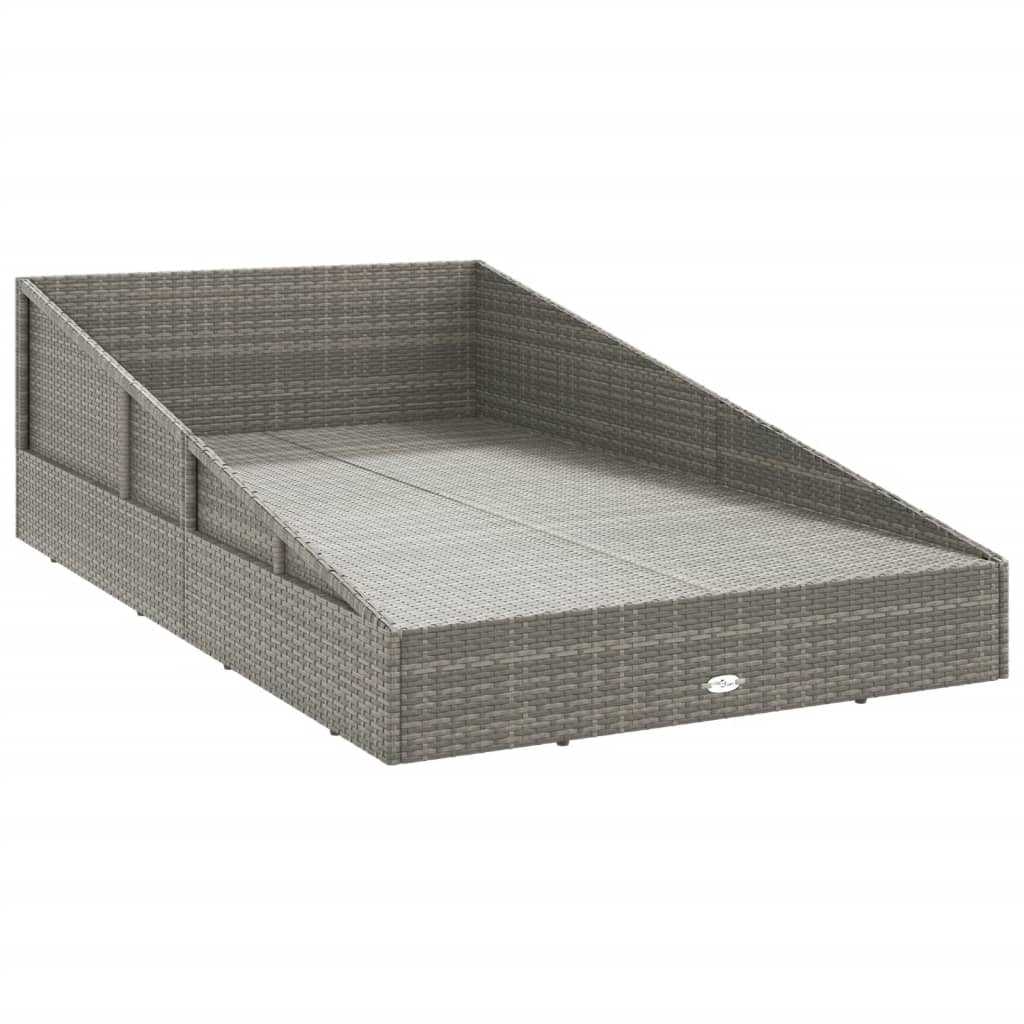 Lettino da Giardino Grigio 200x139 cm in Polyrattan cod mxl 73459
