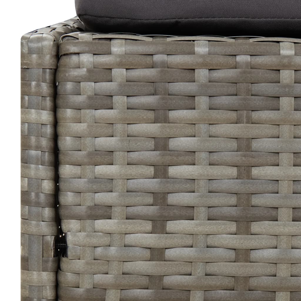 Lettino da Giardino Grigio 200x139 cm in Polyrattan cod mxl 73459