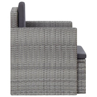 Sedia da Giardino con Cuscini in Polyrattan Grigio cod mxl 23815
