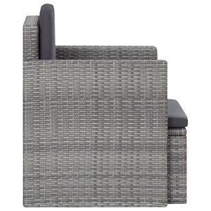 Sedia da Giardino con Cuscini in Polyrattan Grigio cod mxl 23815