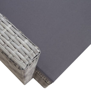 Sedia da Giardino con Cuscini in Polyrattan Grigio cod mxl 23815