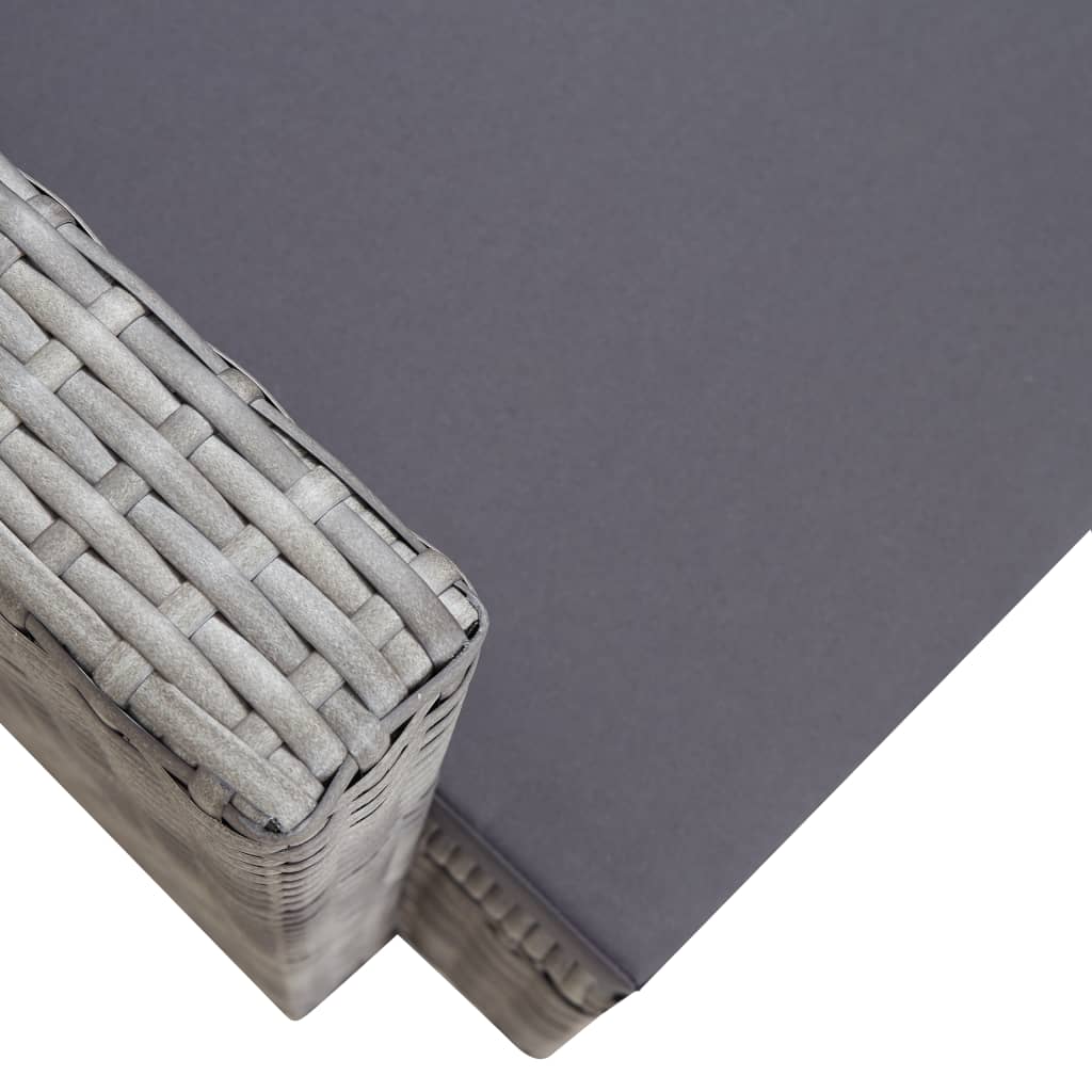 Sedia da Giardino con Cuscini in Polyrattan Grigio 45781