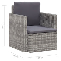 Sedia da Giardino con Cuscini in Polyrattan Grigio cod mxl 23815