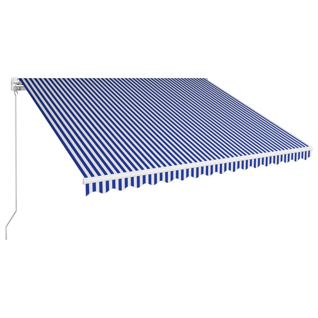 Tenda da Sole Retrattile Manuale 400x300 cm Blu e Bianca 3051212