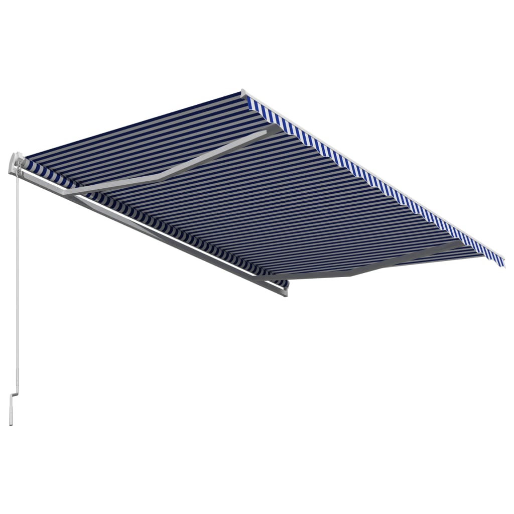Tenda da Sole Retrattile Manuale 400x300 cm Blu e Bianca 3051212