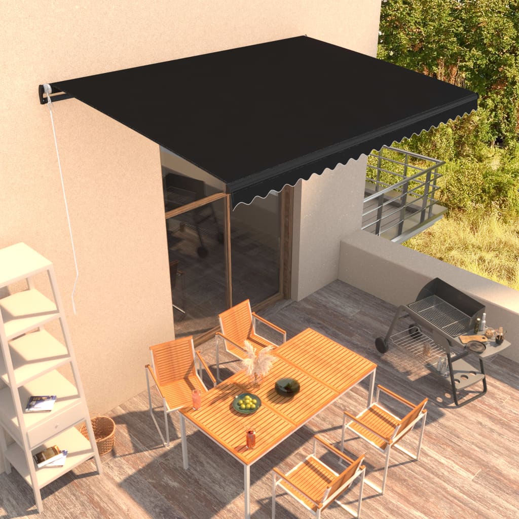 Tenda da Sole Retrattile Manuale 450x300 cm Antracite cod mxl 43739