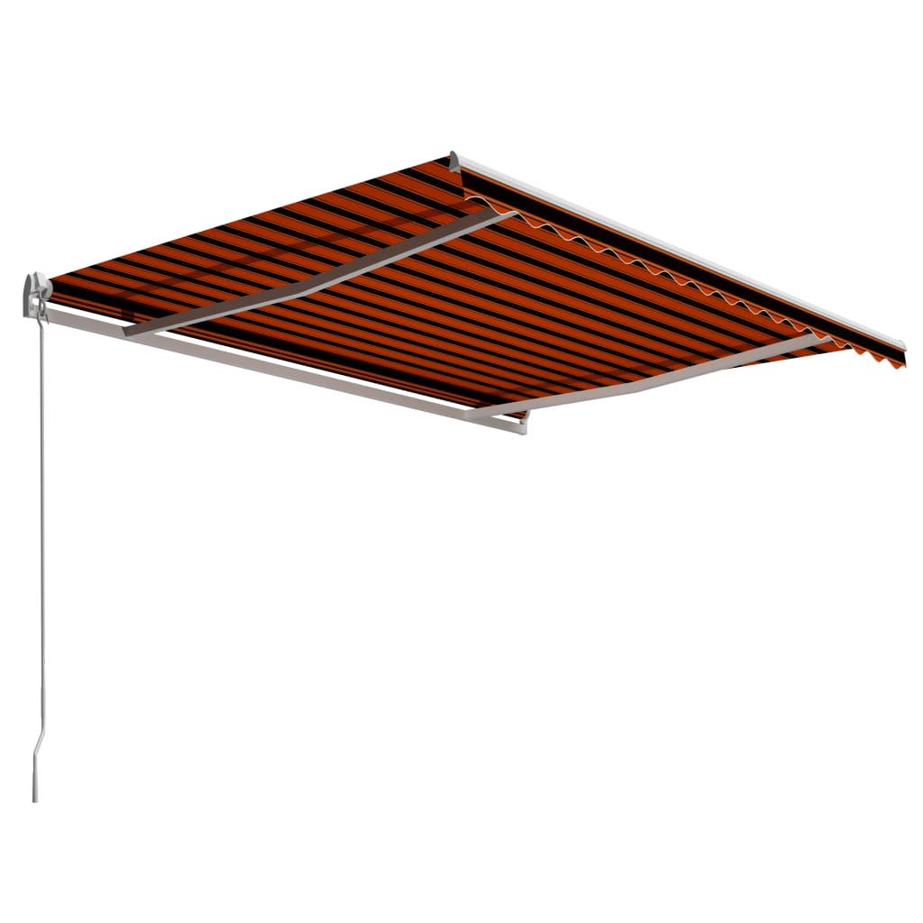 Tenda da Sole Retrattile Manuale 450x300 cm Arancione e Marrone 3051219