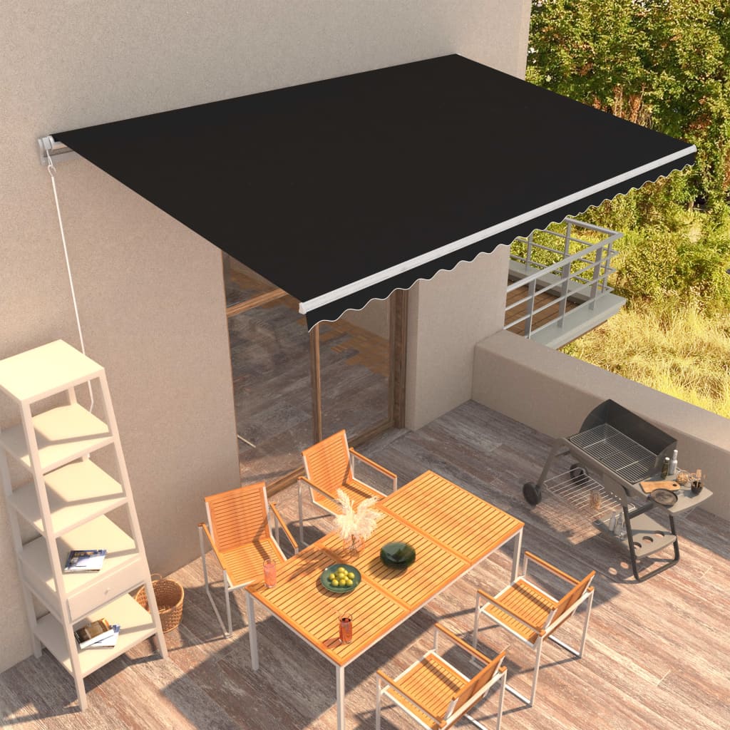 Tenda da Sole Retrattile Manuale 500x300 cm Antracite 3051221