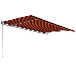 Tenda da Sole Retrattile Manuale 500x300 cm Arancione e Marrone 3051222
