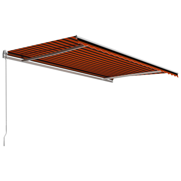 Tenda da Sole Retrattile Manuale 500x300 cm Arancione e Marrone 3051222
