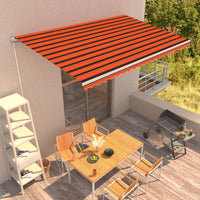 Tenda da Sole Retrattile Manuale 500x300 cm Arancione e Marrone 3051222