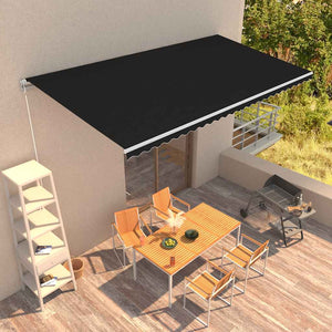 Tenda da Sole Retrattile Manuale 600x300 cm Antracite 3051226