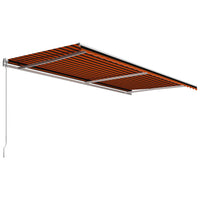 Tenda da Sole Retrattile Manuale 600x300 cm Arancione e Marrone 3051227