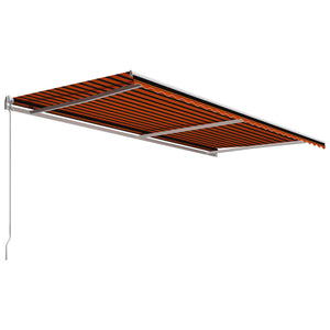 Tenda da Sole Retrattile Manuale 600x300 cm Arancione e Marrone 3051227