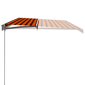 Tenda da Sole Retrattile Manuale 600x300 cm Arancione e Marrone 3051227