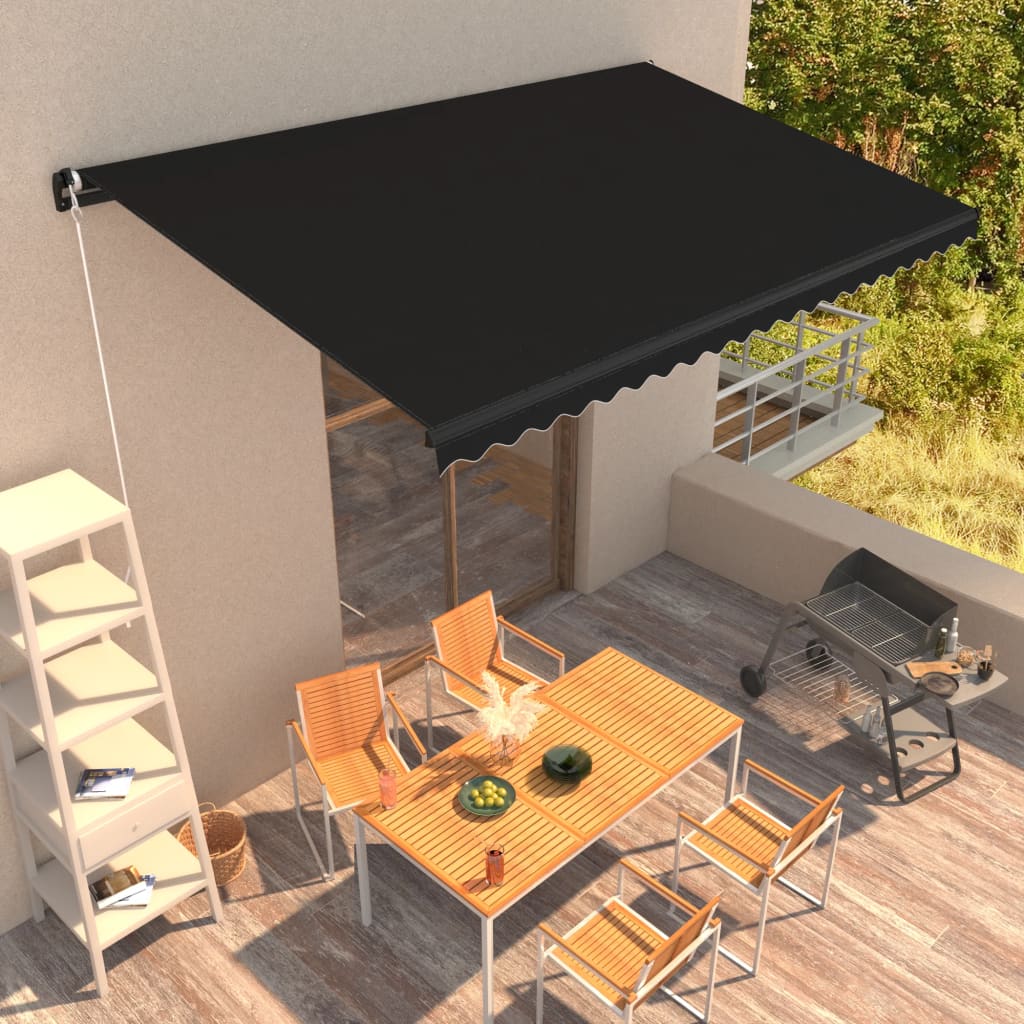 Tenda da Sole Retrattile Manuale 500x300 cm Antracite 3051241