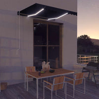 Tenda da Sole Retrattile Manuale con LED 300x250 cm Antracite 3051243