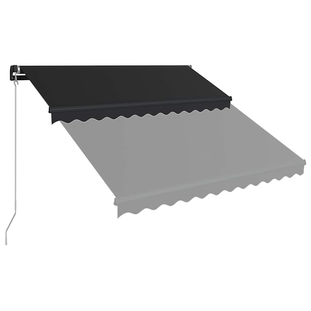 Tenda da Sole Retrattile Manuale con LED 350x250 cm Antracite 3051244