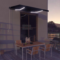 Tenda da Sole Retrattile Manuale con LED 350x250 cm Antracite 3051244