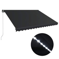 Tenda da Sole Retrattile Manuale con LED 450x300 cm Antracite 3051246