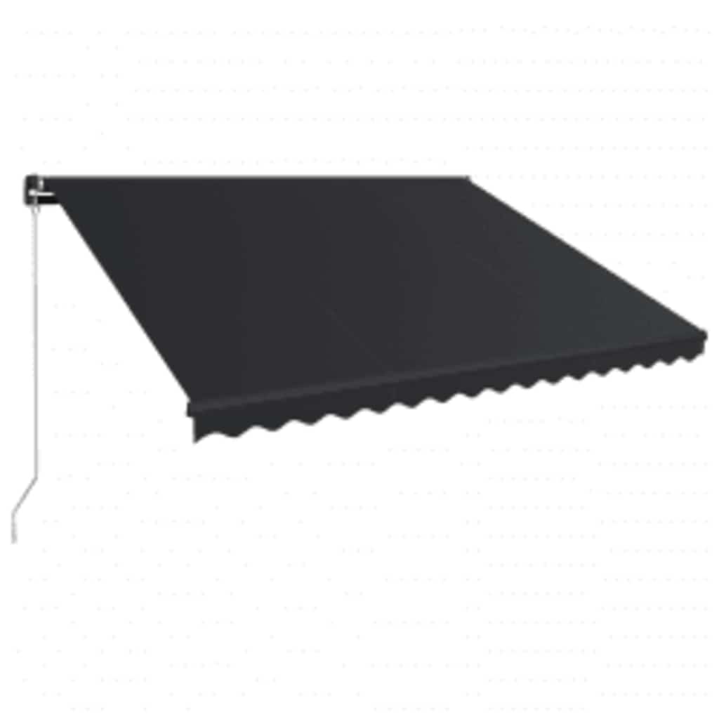 Tenda da Sole Retrattile Manuale con LED 450x300 cm Antracite 3051246