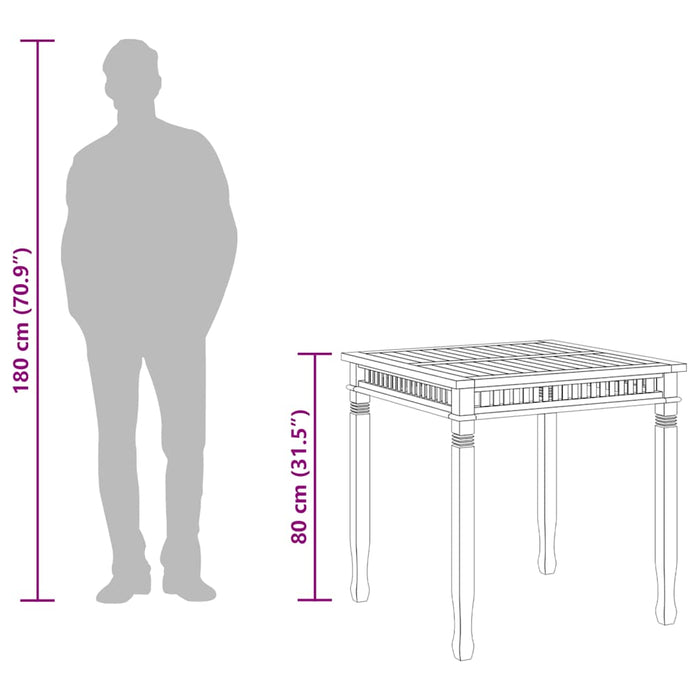 Tavolo da Pranzo per Giardino 80x80x80 cm in Massello di Teak 49384