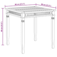 Tavolo da Pranzo per Giardino 80x80x80 cm in Massello di Teak 49384