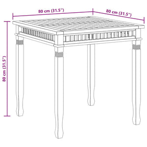 Tavolo da Pranzo per Giardino 80x80x80 cm in Massello di Teak 49384