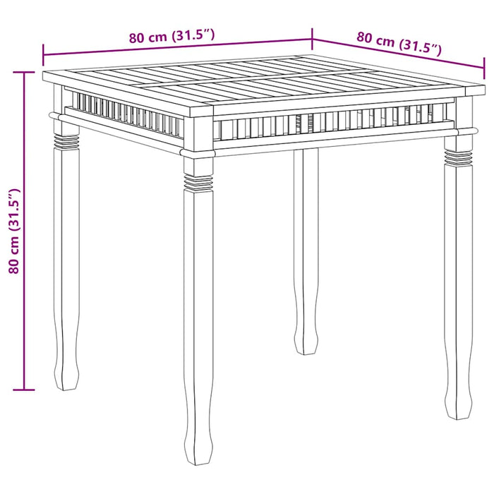 Tavolo da Pranzo per Giardino 80x80x80 cm in Massello di Teak 49384