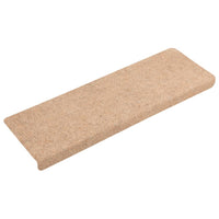 Tappetini per Scale Tessuto Agugliato 15 pz 65x21x4 cm Crema 134561