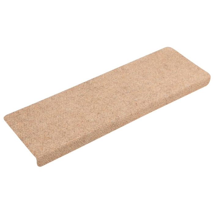 Tappetini per Scale Tessuto Agugliato 15 pz 65x21x4 cm Crema 134561