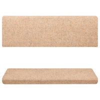 Tappetini per Scale Tessuto Agugliato 15 pz 65x21x4 cm Crema 134561