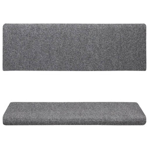 Tappetini Scale Tessuto Agugliato 15 pz 65x21x4cm Grigio Chiaro 134564