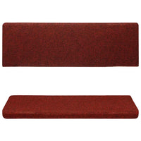 Tappetini per Scale Tessuto Agugliato 15 pz 65x21x4 cm Rossi 134565