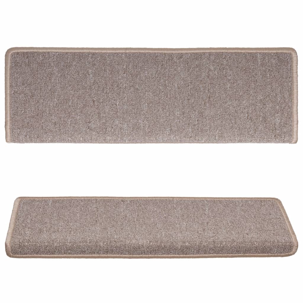 Tappetini per Scale 15 pz 65x25 cm Marrone Chiaro cod mxl 78415