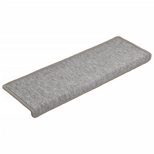 Tappetini per scale 15 pz 65x21x4 cm Grigio chiaro Bordo rettangolare 134570