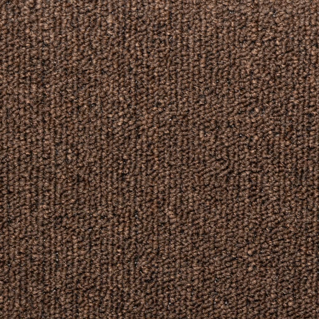 Tappetini per scale 15 pz 65x21x4 cm Marrone Bordo rettangolare 134571