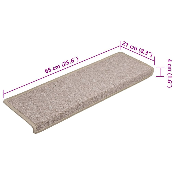 Tappetini per scale 15 pz 65x21x4 cm Talpa Bordo rettangolare 134573