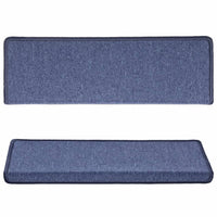 Tappetini per scale 15 pz 65x21x4 cm blu bordo rettangolare 134574