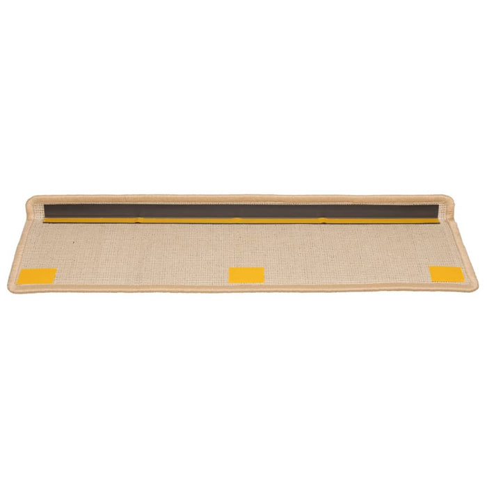 Tappetini per scale 15 pz 65x21x4 cm Crema Bordo rettangolare 134579