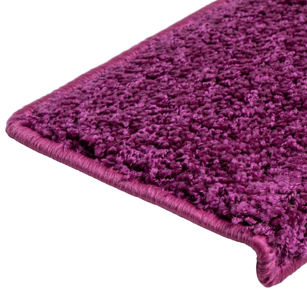 Tappetini per scale 15 pz 65x21x4 cm Viola Bordo rettangolare 134580