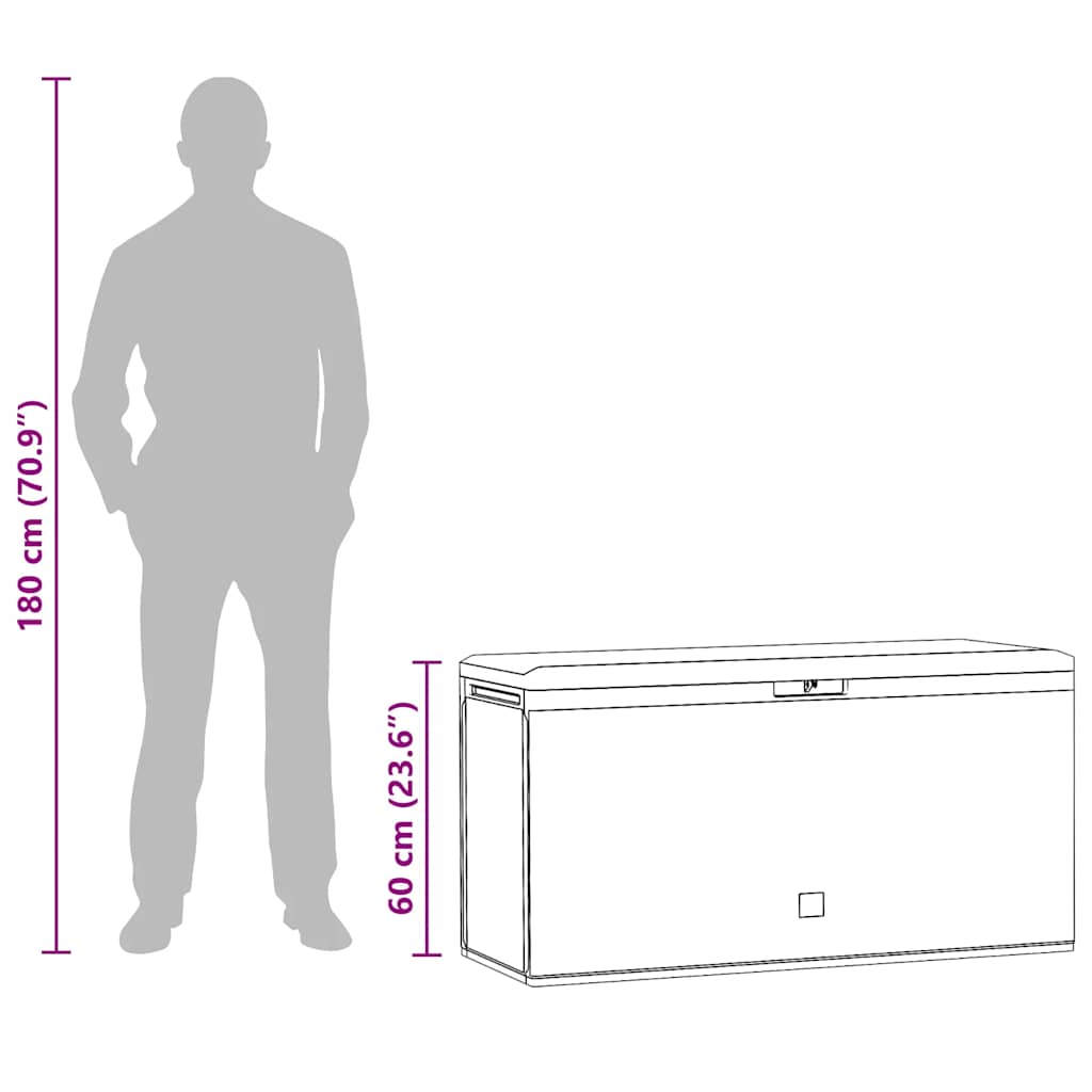 Baule da Giardino Marrone 114x47x60 cm 49447