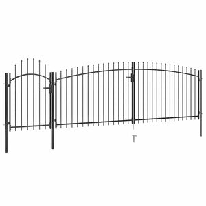 Cancello da Giardino con Punta a Lancia 5x2 m Nero cod mxl 51938