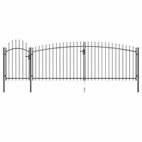 Cancello da Giardino con Punta a Lancia 5x2 m Nero 146324
