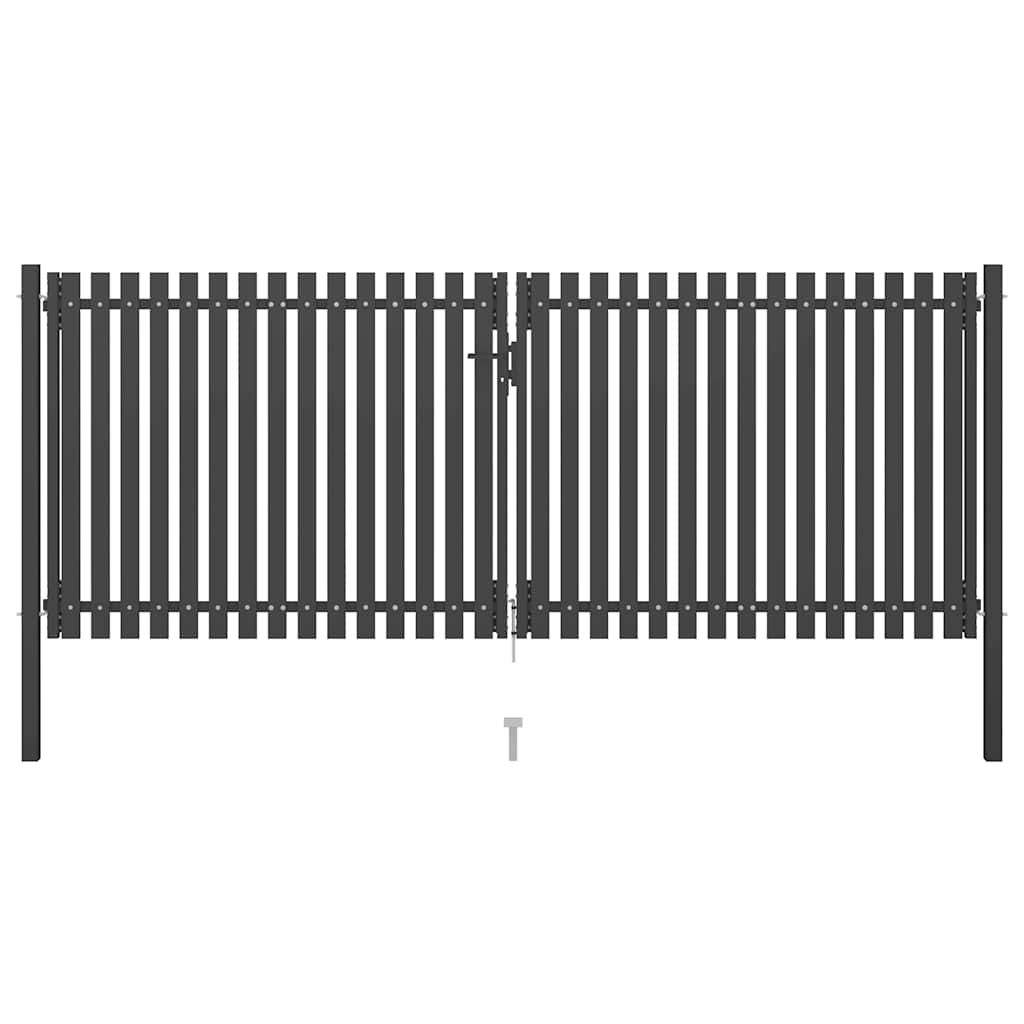Cancello per Recinzione in Acciaio 4x1,7 m Antracite