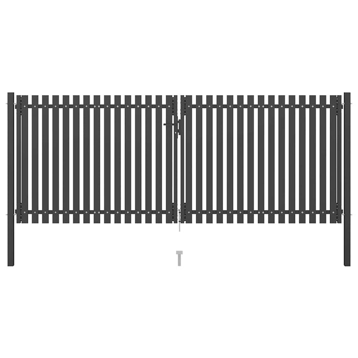 Cancello per Recinzione in Acciaio 4x1,7 m Antracite